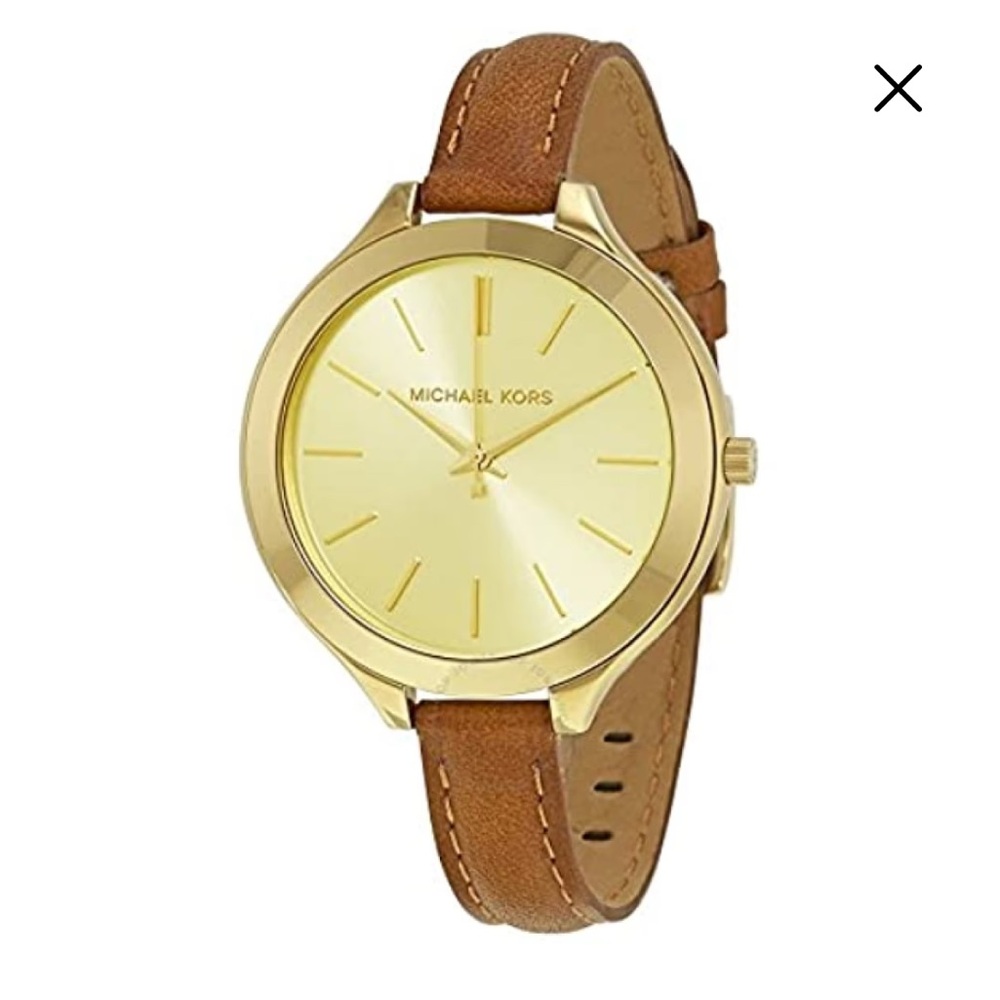 Michael Kors Runway MK2256 Wrist Watch, camel brown leather